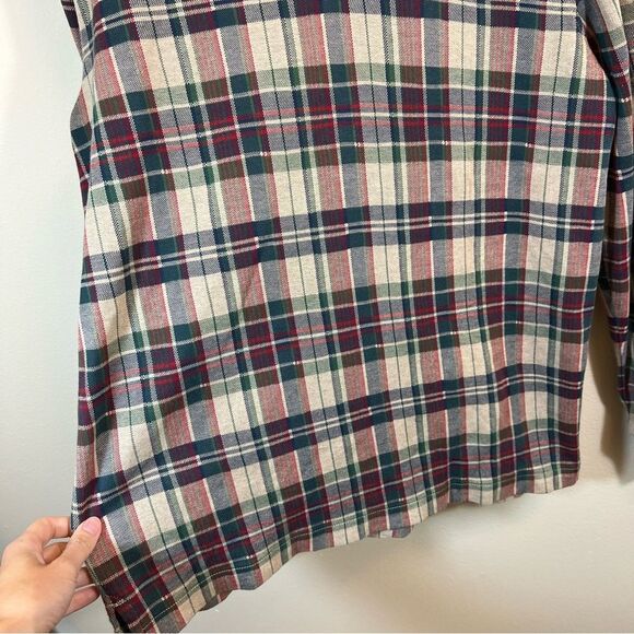 ✨ J. Crew Men’s Plaid Long Sleeve Polo Shirt Double Knit Jacquard Large Sweater - Picture 6 of 11